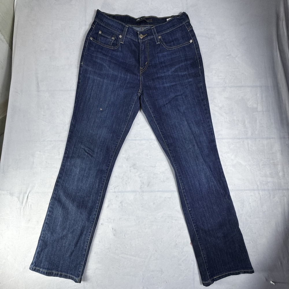 Levi's 505 Womens Straight Leg Jeans Blue Dark Wash Denim Classic 5-Pocket 27x30